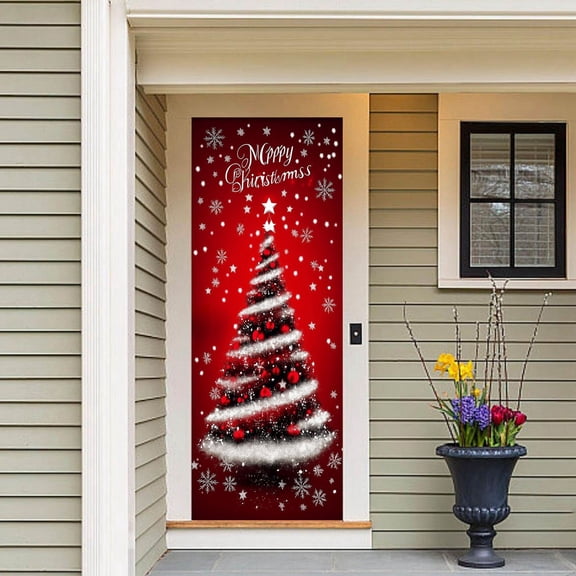 Holiday Decorative Tapestry Door Sign for Parties - Cow and Snowman Theme Door Curtain for Home and Festive Events