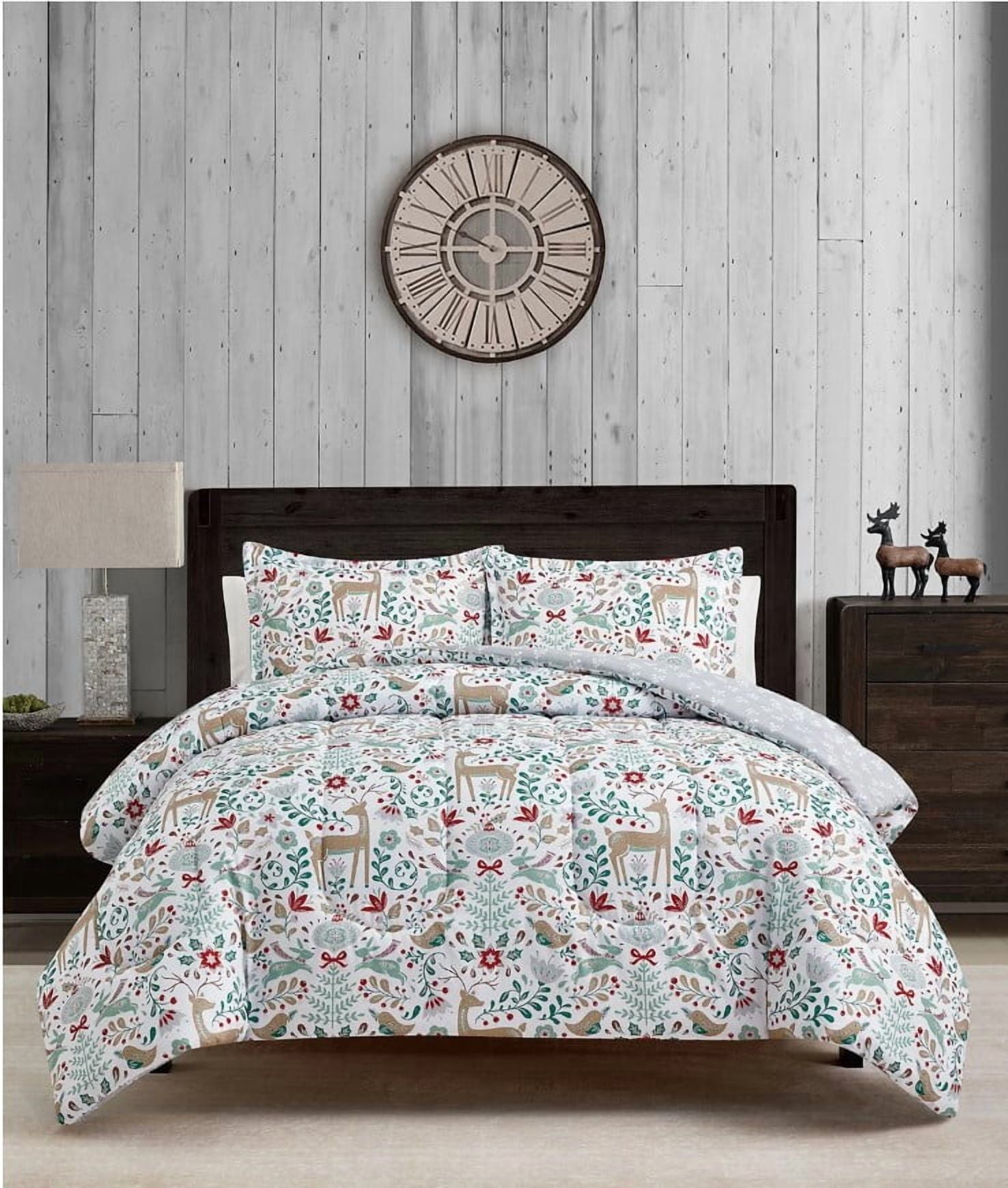 Holiday Deer 3-Pc. Comforter Sets Color: Multi Size: Twin - Walmart.com