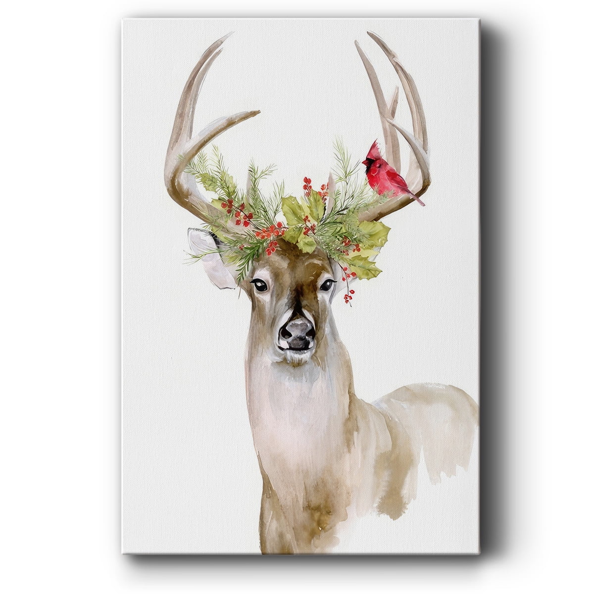 Holiday Deer I- Gallery Wrapped Canvas