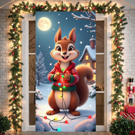 Holiday Design Merry Christmas Banner Decorative Cardinal Nature Theme for Home Decoration Seasonal Festivities Indoor Decor