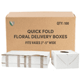 thumbnail image 1 of Holiday Designs - Quick Fold Florist Delivery Box, Cardboard Vase Boxes for Secure Floral Arrangements During Transport, 8" x 8" x 5" (Large - Bulk Case of 100), 1 of 10