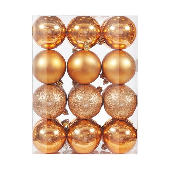 Holiday Discounts Bigersell Christmas Tree Balls Decorations New 24PCS Christmas Tree Ornament Pendant Party Supplies Tree Hanging Plastic Ball 3cm/1.18in Orange