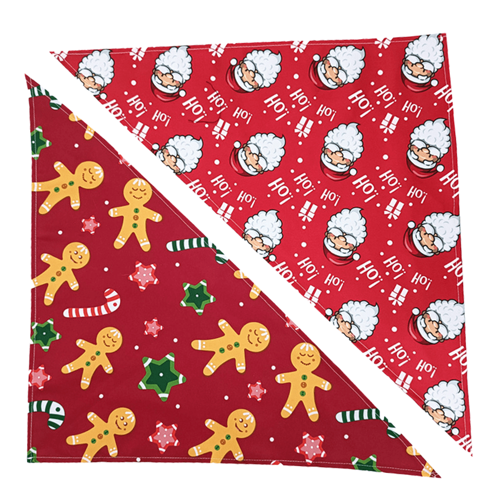 Holiday Dog Bandanas 2 Pack, Bandana for Small Medium Large and Extra