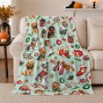 thumbnail image 1 of Holiday Dog Breed Pattern in Playful Watercolor Style for Dog Lovers, Sweater Snowflake Scene, Warm Flannel Blanket for Living Room and Bedroom, Christmas Gift, Dog Home Decor, 1 of 9