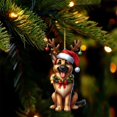 thumbnail image 1 of Holiday Dog with Deer Hat Tree Ornament Funny Dog Lovers Personalized Gifts with Name Christmas Ornament for 2D Ornaments for Xmas House Warming for New Home Funny, 1 of 4