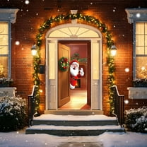 Holiday Door Hanging, Christmas Themed Tapestry Cover for Front Door Party and Seasonal Decor 90*180cm