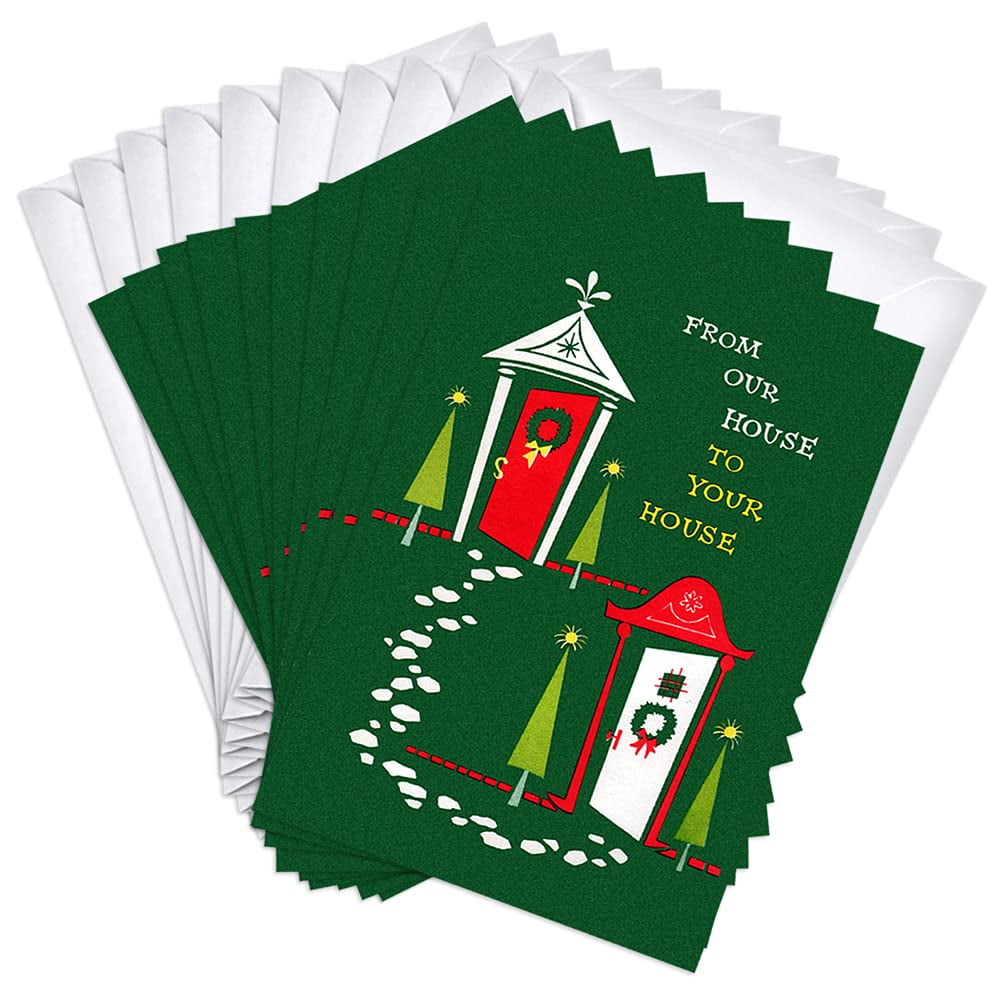 Holiday Doors Christmas Cards 20 Pack Bulk Set (4x6)