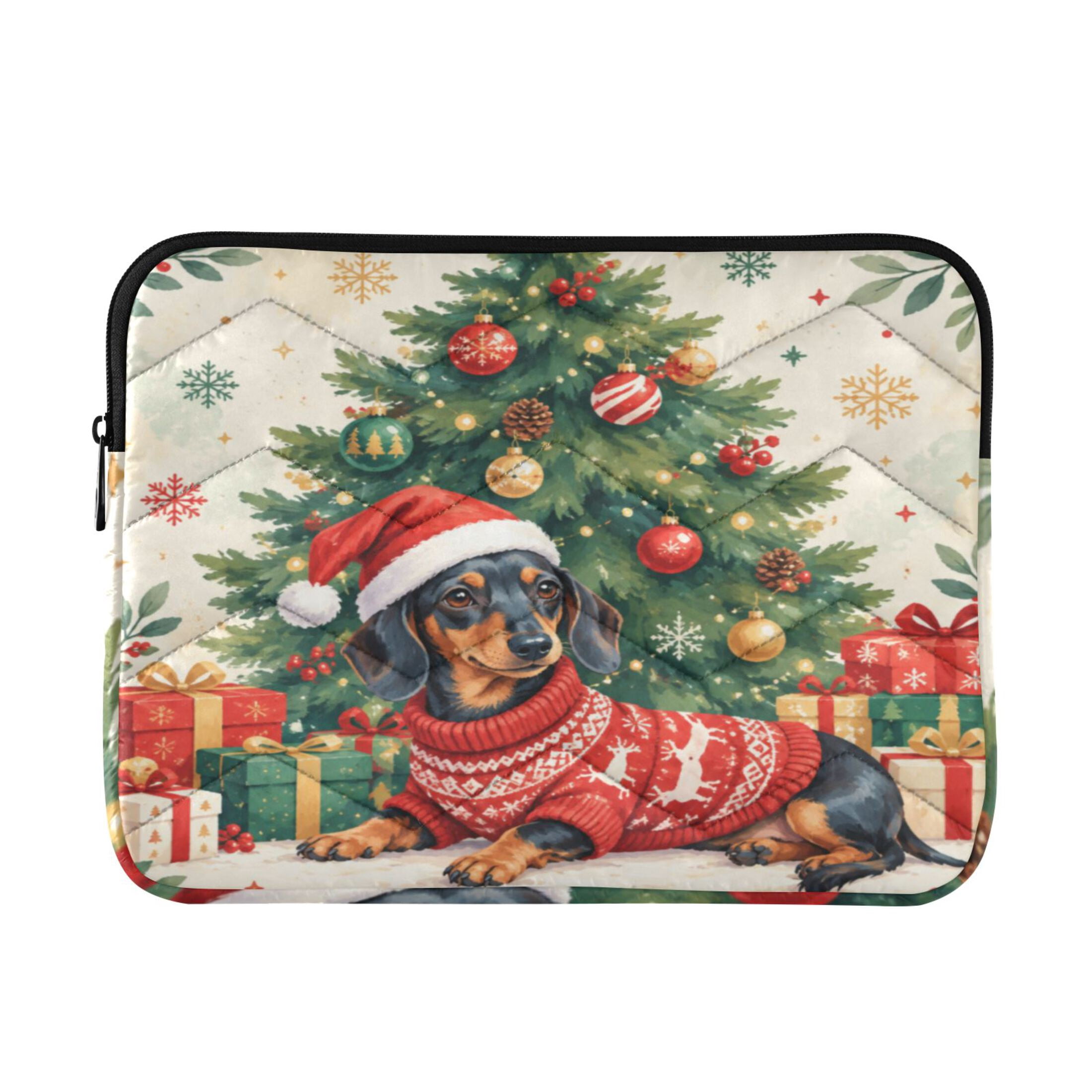 Holiday Doxie Printed Laptop Sleeve 15-16 Inch Computer Bag & Laptop ...