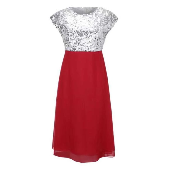 Holiday Dresses For Women Carnival Women's Mesh Sequins Party Dress Swing Evening Gowns Dress