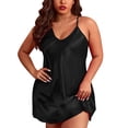 thumbnail image 1 of Holiday Dresses for Women V-Neck Women's Nightgowns & Sleepshirts Cotton Cami Spaghetti Strap Nightshirts Womens Sleepwear Black, 1 of 3
