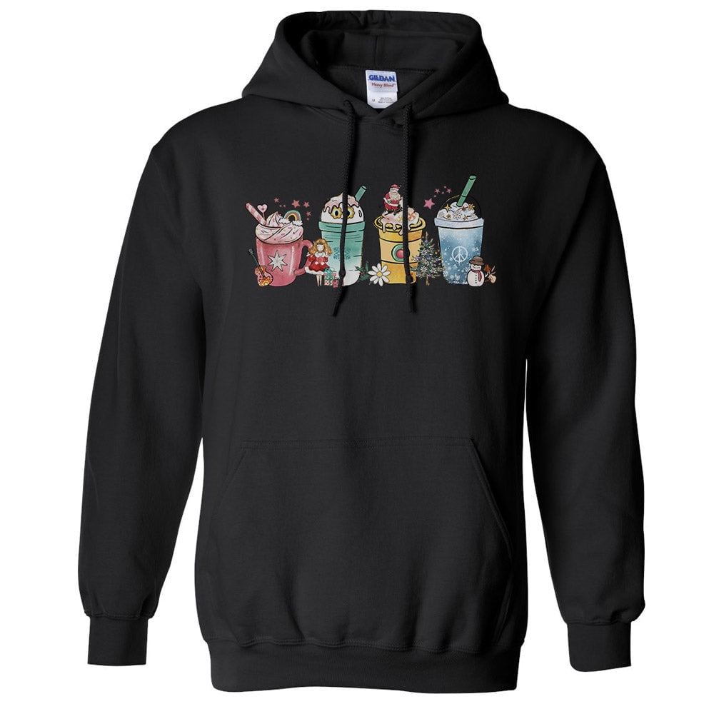 Holiday Drinks Christmas Hoodie Sweatshirt Unisex 4X Large Black Walmart