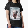 thumbnail image 1 of Holiday Elephant Festive Winter Season Celebration Animal Art Unisex T-Shirt, up to size 5XL, 1 of 2