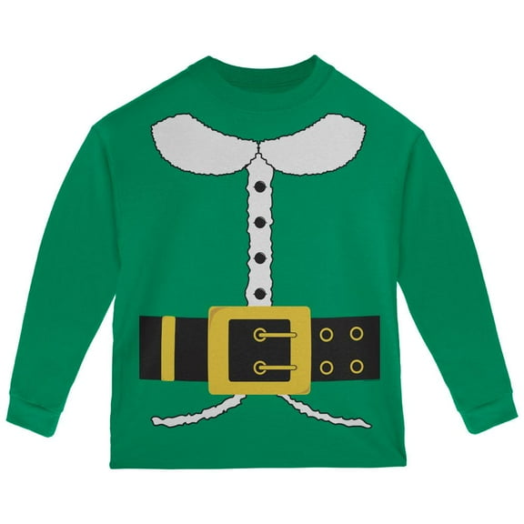 Holiday Elf Costume Green Toddler Long Sleeve T-Shirt - 3T