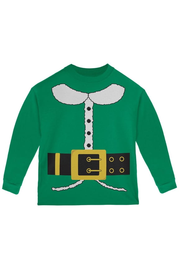 Holiday Elf Costume Green Toddler Long Sleeve T-Shirt - 4T