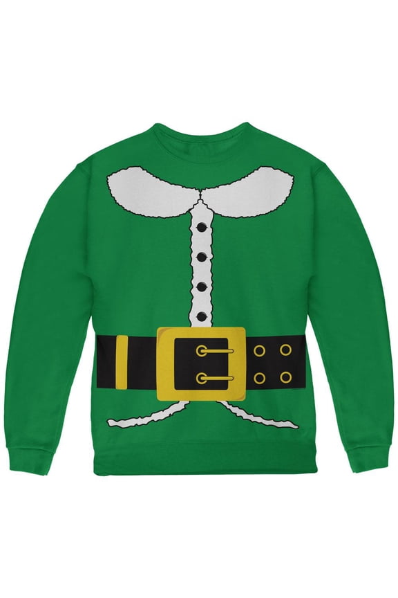 Holiday Elf Costume Green Youth Sweatshirt - Youth X-Large