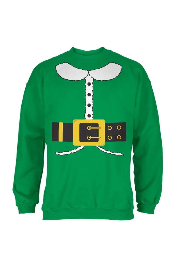 Holiday Elf Costume Irish Green Adult Sweatshirt - Large