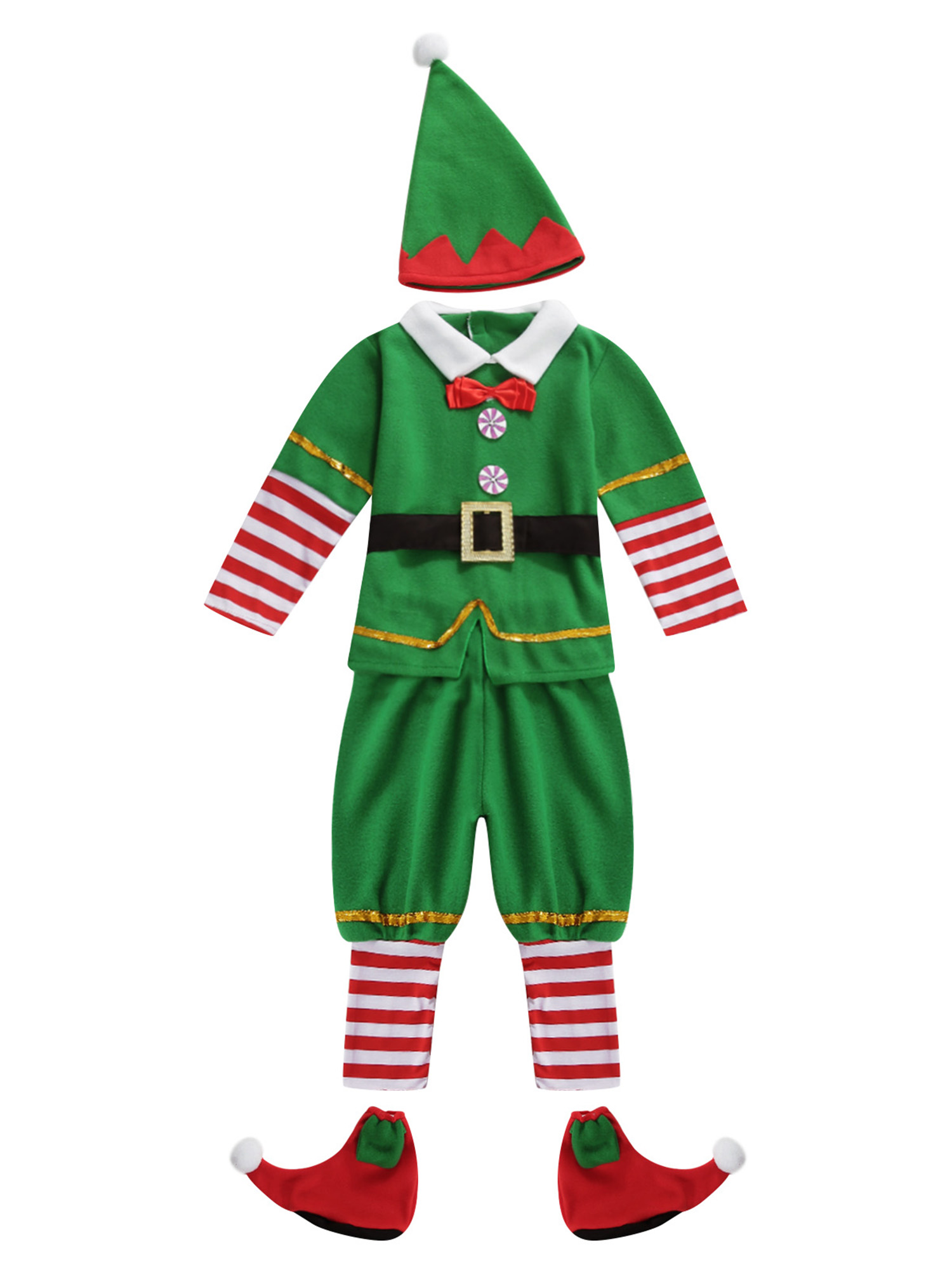 Holiday Elf Costume for Kids Boys Girls Santas Helper Kids Christmas Costumes - image 1 of 1