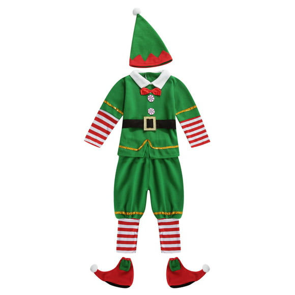 Holiday Elf Costume for Kids Boys Girls Santas Helper Kids Christmas Costumes