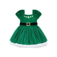 thumbnail image 1 of Holiday Time Toddler Girls Elf Velour Cosplay Dress with Puff Sleeves, Sizes 12M-5T, 1 of 6