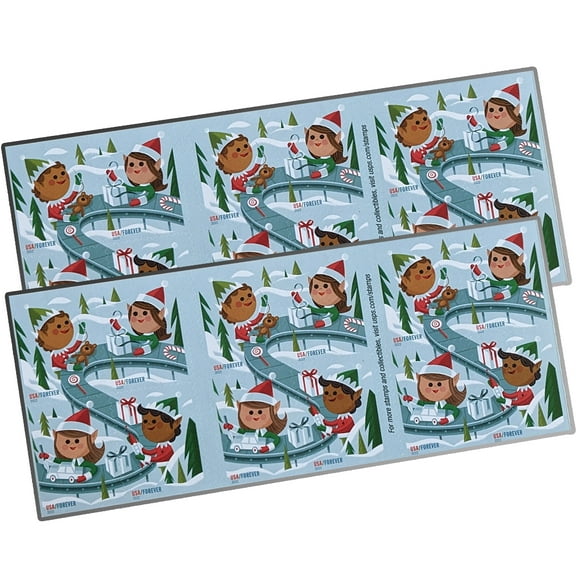 Holiday Elves USPS Forever Postage Stamp 2 Books of 20 US First Class Postal Wedding Celebration Christmas Tradition (40 Stamps)