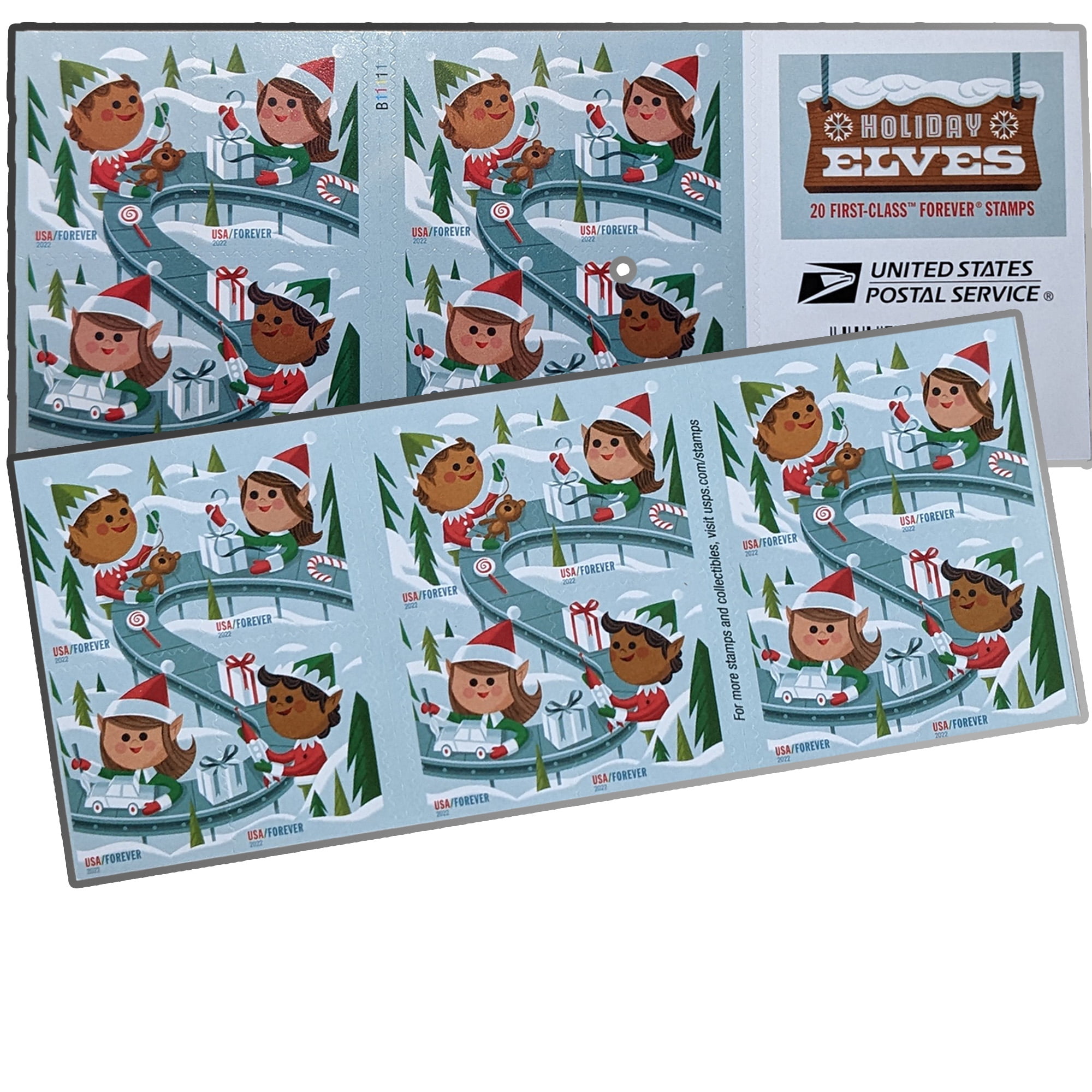Christmas Carols - USPS Forever Stamps Book of 20 - New 2017 Release -  (Pack of 5)