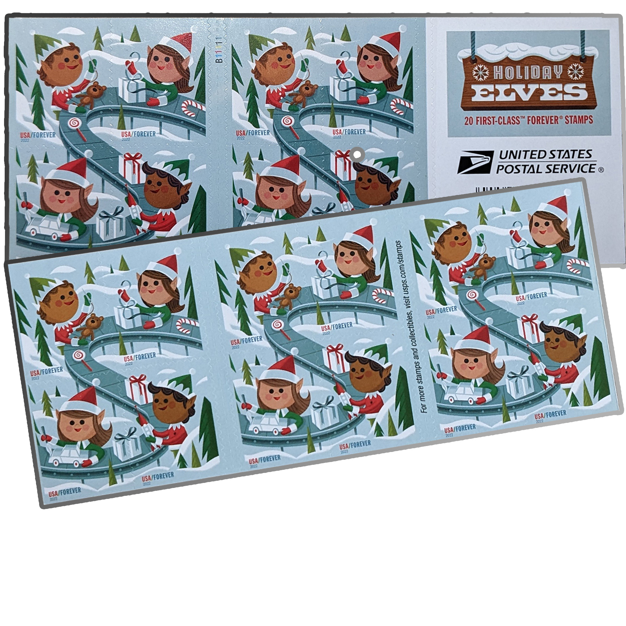 Holiday Wreaths Book of 20 Forever US First Class Postage Stamps ...