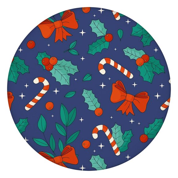 Holiday Entertaining Round Tablecloth 44 Inch, Features an Elastic Edge for Spill-Prone Christmas Buffet Settings and Dinner Parties