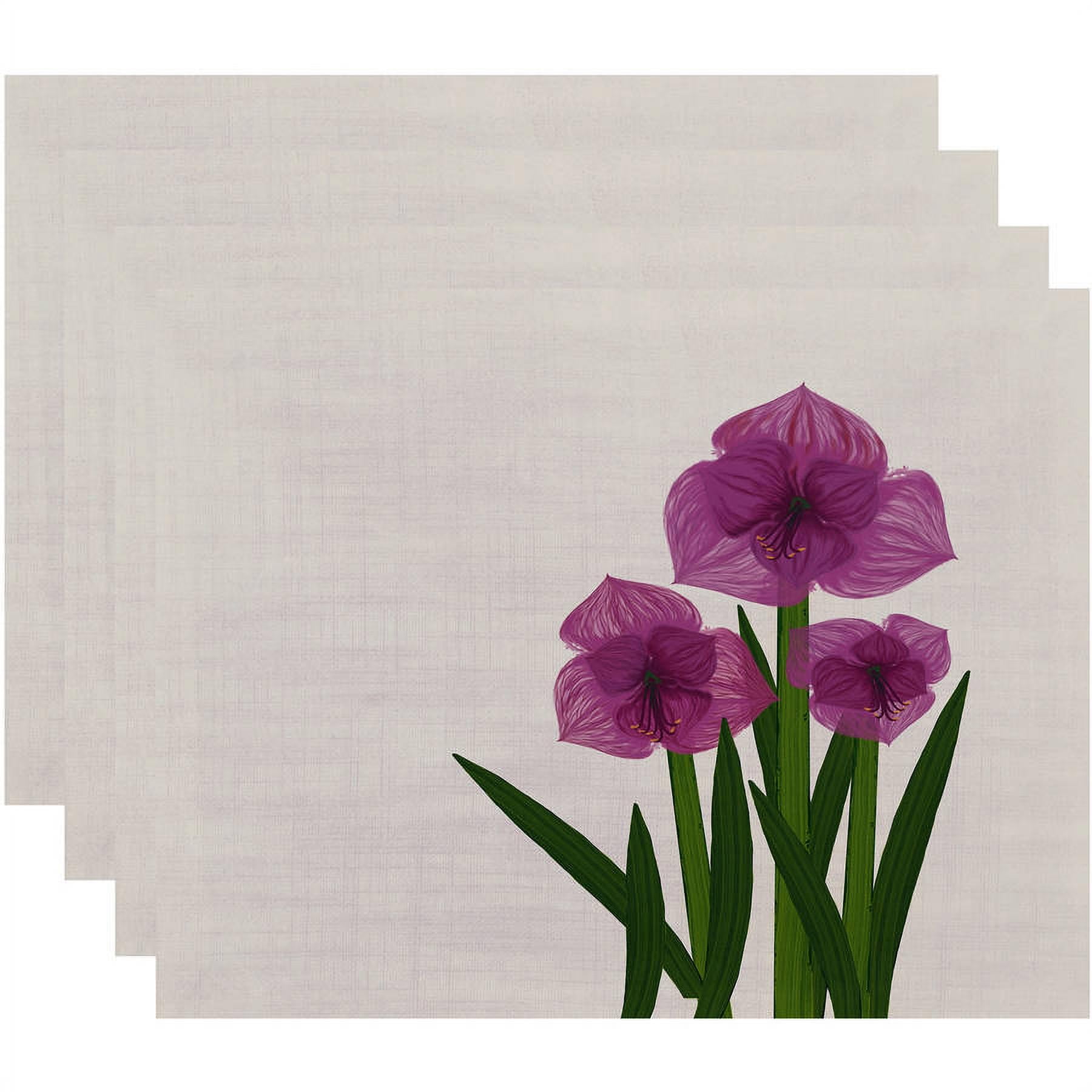 Holiday Essence Amaryllis Floral Print Placemat