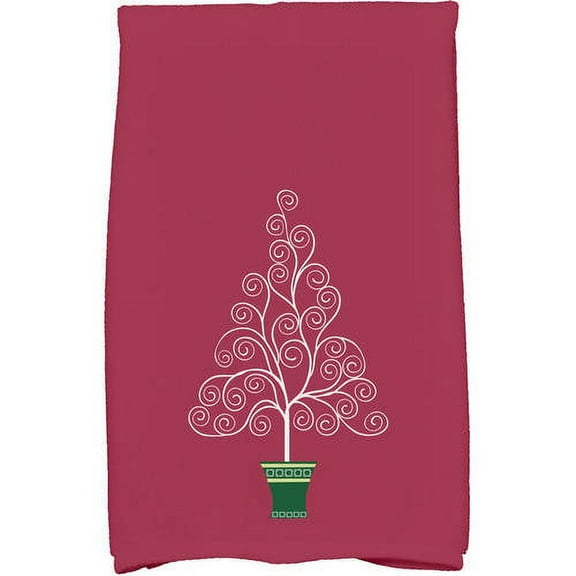 Holiday Essence Filigree Tree Geometric Print Kitchen Towel