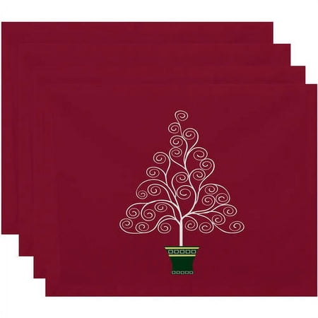 Holiday Essence Filigree Tree Geometric Print Placemat