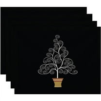 Holiday Essence Filigree Tree Geometric Print Placemat