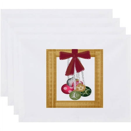 Holiday Essence Frame It Up Geometric Print Placemats, Set of 4