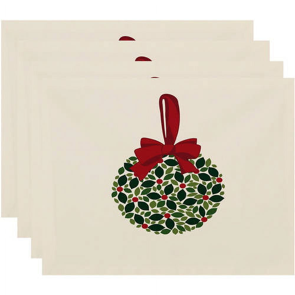 Holiday Essence Mistletoe Me Floral Print Placemat