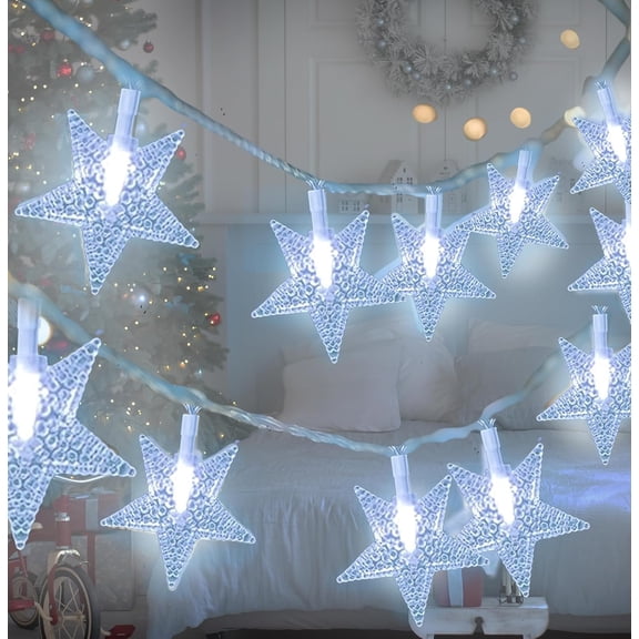 Holiday Essence Star String Lights 100 LED Cool White