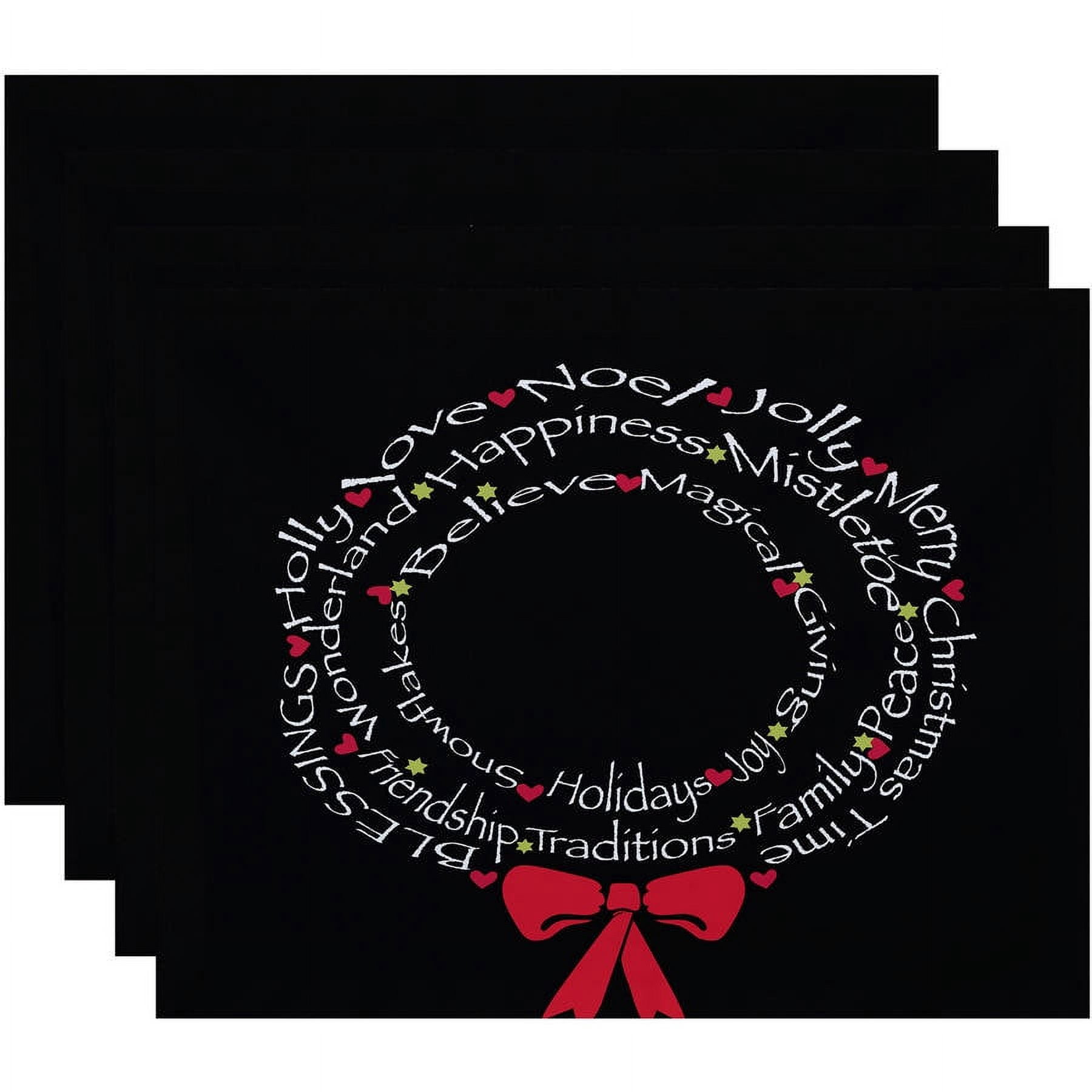 Holiday Essence Wreath of Words Word Print Placemat