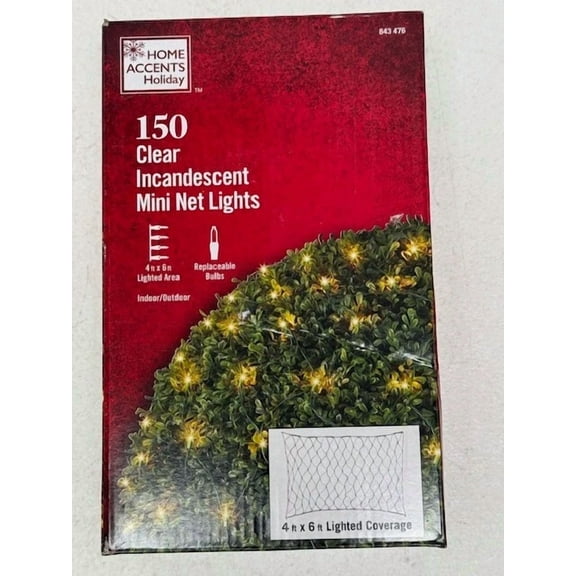 Holiday Event Wedding Shower Party 150 Clear Incandescent Mini Net Lights 4X6Ft
