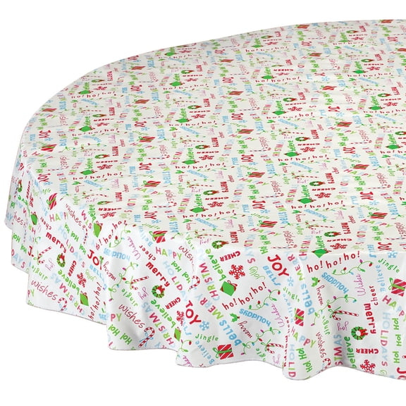 Holiday Expressions Vinyl Table Cover, 70" Round