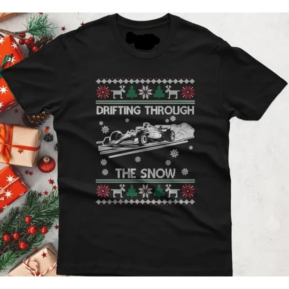 Holiday F1 Car Ugly Xmas Racing Fan Seasonal Motorsport Unisex T-Shirt up to size 5XL