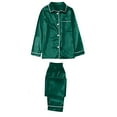 thumbnail image 1 of Holiday Family Matching Jammies Pajamas Silky Satin Button Down Sleepwear Long Sleeve Silky Nightwear 2 Piece Pj 32, 1 of 4