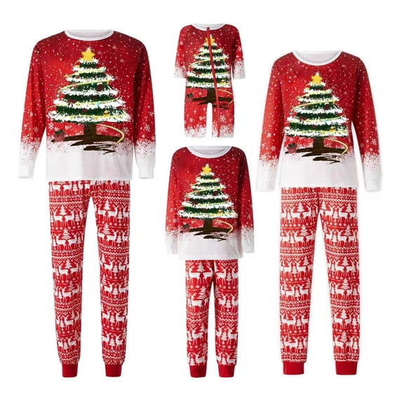 Holiday Family Pajamas Matching Sets Christmas PJs with Mama Bear Printed Romper Plaid Pants Sleepwear