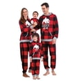 thumbnail image 1 of Holiday Family Pajamas Matching Sets Christmas PJs with Mama Bear Printed Romper Plaid Pants Sleepwear, 1 of 10