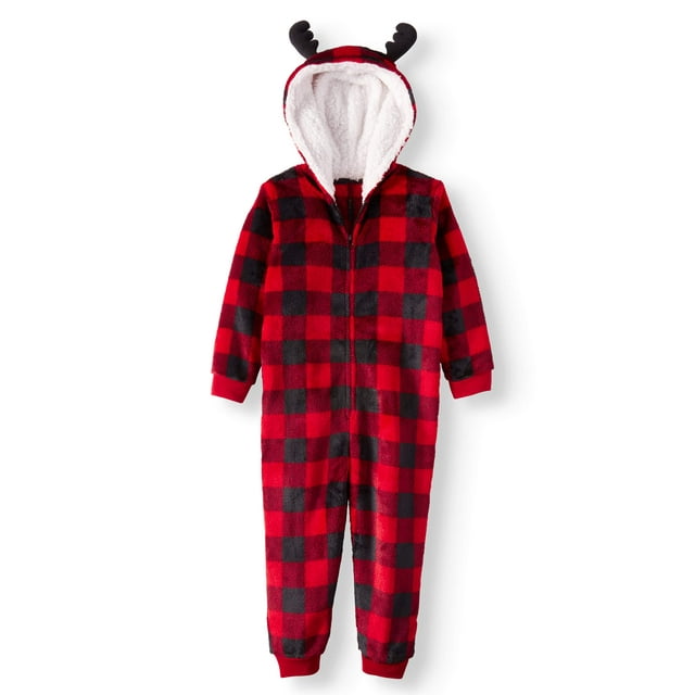 Holiday Family Sleep Buffalo Plaid Union Suit Pajama (Toddler Girls or