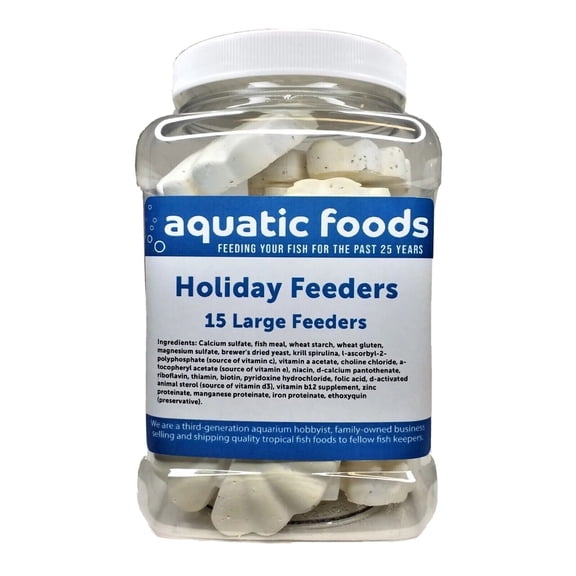 Calcium Holiday Feeder for Weekends, Holidays, Vacations for Tropical Fish, Shrimp, Snails, Crayfish, 15 Count Jar of Large