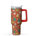 thumbnail image 1 of Holiday Festive 40oz Christmas Tumbler with Handle, Winter Snowman Coffee Cup with Straw Lid, Stainless Steel Insulated Mug, Gifts for Women, 1 of 4