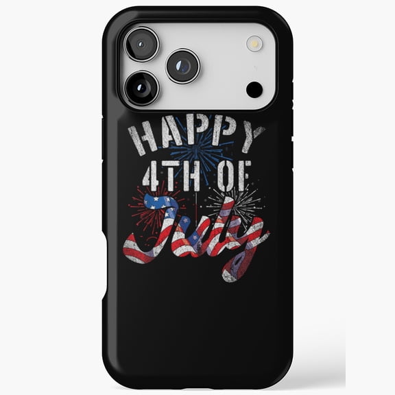 Holiday Fireworks USA Flag Cover for iPhone Case 11 to 17 Pro Max