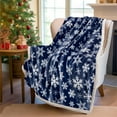 thumbnail image 1 of Holiday Fleece Blanket - Lightweight 4-Season Throw with Festive Snowflake Design (70x100cm), 1 of 6
