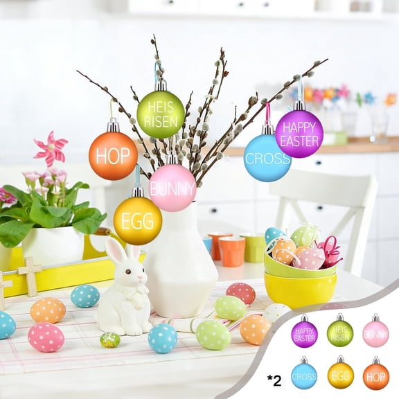 Holiday Floral Decor, Easter Spring Decor Hanging Ornament 5cm Plastic Ball A