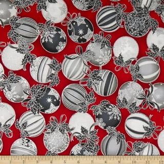Holiday Flourish 15 - Holly Metallic Silver from Robert Kaufman Fabrics