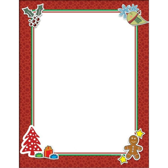 Holiday Frame Letterhead Laser & Inkjet Printer Paper, 25 Sheets per Pack