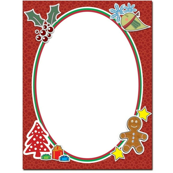 Holiday Frame Letterhead Laser & Inkjet Printer Paper, 80 Pack